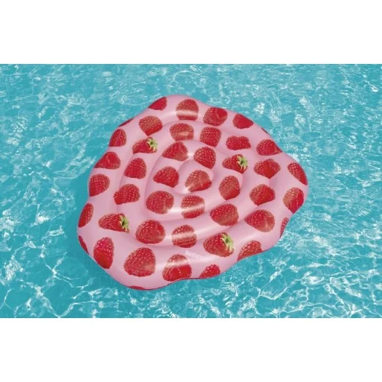 Bestway 1.65m x 1.51m scentsational raspberry pool float (contents:one float, one repair patch)